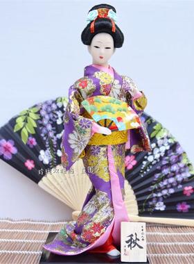 日本人偶艺妓 和服仕女娃娃装饰品 人形摆设 日式绢人摆件工艺品