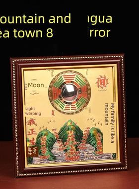 纯铜板山海镇八卦图八卦凸镜八卦挂画室内外挂件麒麟山镇品