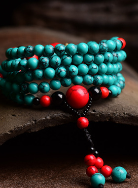 民族风手链复古文艺中国风饰品个性古朴多层串珠松石手串女款新潮