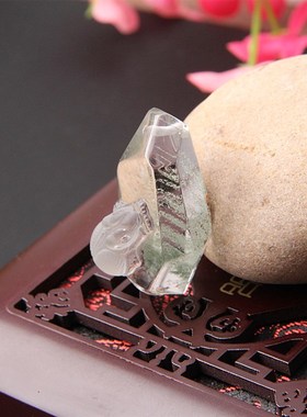 精雕天然绿幽灵水晶鼠吊坠项坠 男女水晶老鼠项链挂坠生肖鼠挂件