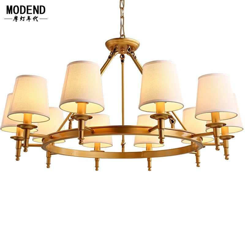 美式乡村大气客厅灯仿铜色简约大厅饭厅餐厅卧室书房金色铁艺灯具,淘宝优惠券,粉丝福利购,淘宝优惠卷