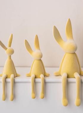 坐姿兔子摆件客厅玄关酒柜电视柜装饰品轻奢高档桌面摆设现代简约