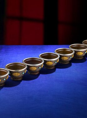 慧宝铜供水杯藏式八吉祥供水碗供碗供杯铜家用供具用品七供杯7cm