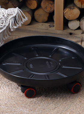 花盆花坛搭档造景塑料金属铁艺托盘防漏水止水隔U水装饰美观滚轮