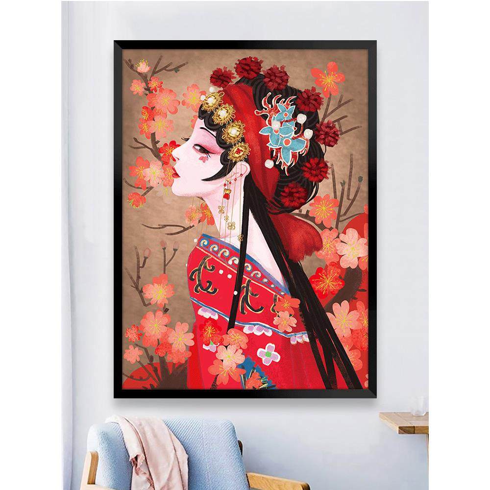 异形钻石十字绣2024新款钻石画京剧花旦少女客厅卧室手工古风美女,淘宝优惠券,粉丝福利购,淘宝优惠卷