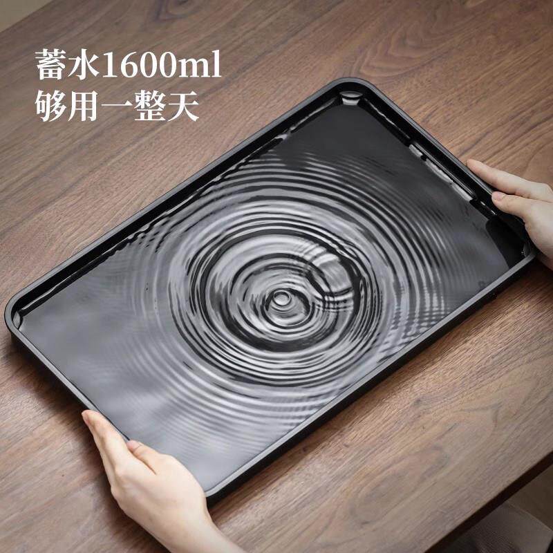 Small tea tray household tea tray 2025 new living room high-end imitation black stone dry brew small tea table tea sea tea set