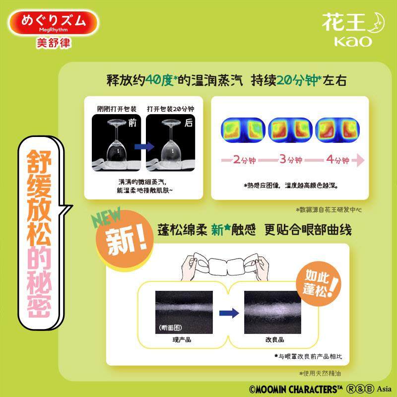 【百补】花王美舒律蒸汽眼罩放松眼部热敷遮光卡通姆明森林24片,淘宝优惠券,粉丝福利购,淘宝优惠卷
