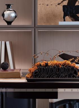 空合售楼处桌面新中式手工艺术花器样板间酒店茶几花艺组合搭摆件