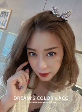 店主自留兔耳朵发夹潮闪亮钻俏皮发箍减龄少女满钻细发箍边夹发卡