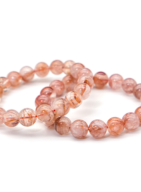 卓江珠宝天然水晶红胶花手串转运彩宝手链本命年饰品礼物情侣单圈