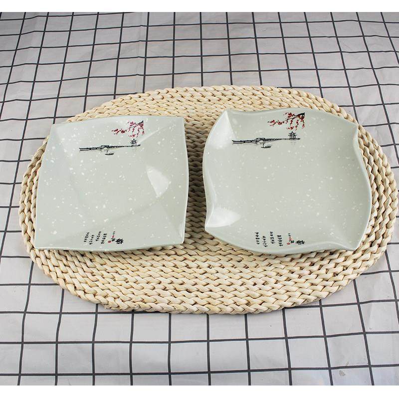 十个装梅花仿瓷四方炒粉盘密胺汤盘商用长方形火锅自助烧烤凉菜盘,淘宝优惠券,粉丝福利购,淘宝优惠卷