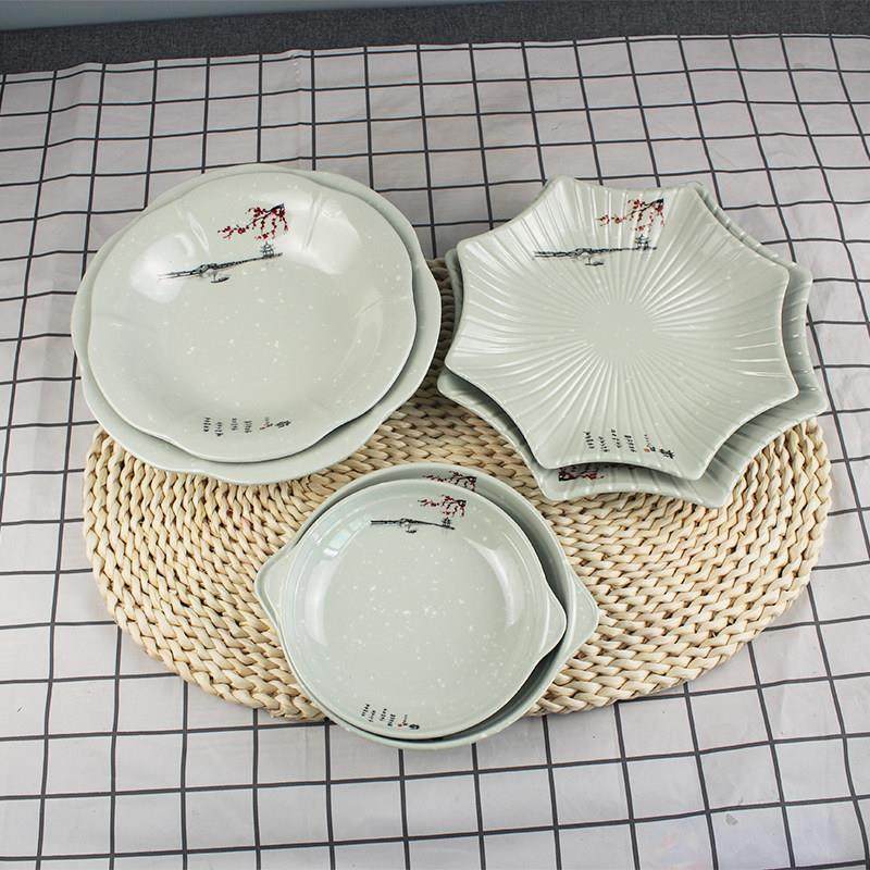 十个装梅花仿瓷四方炒粉盘密胺汤盘商用长方形火锅自助烧烤凉菜盘,淘宝优惠券,粉丝福利购,淘宝优惠卷