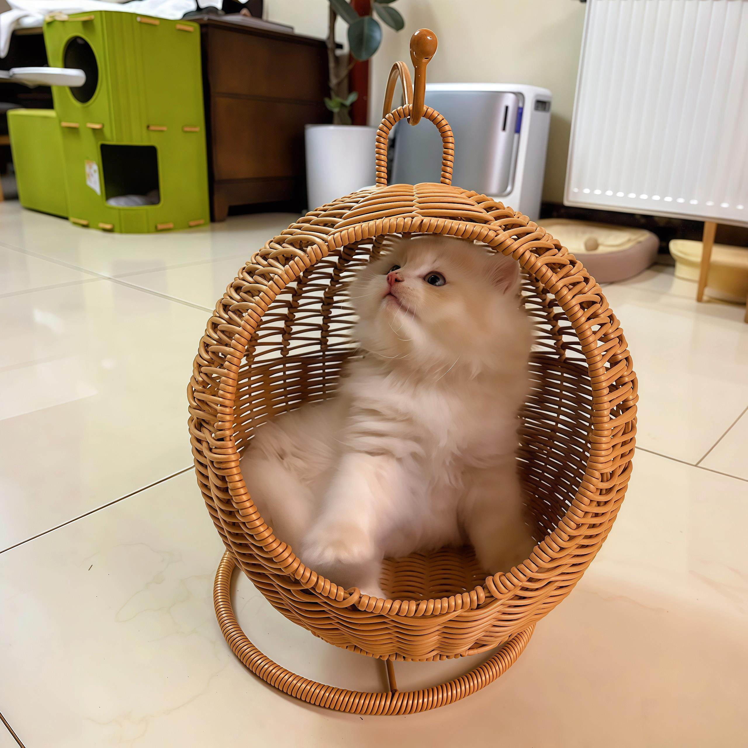 猫窝四季通用彷藤编织摇篮透气手工藤编小猫挂式吊篮吊床宠物用品,淘宝优惠券,粉丝福利购,淘宝优惠卷