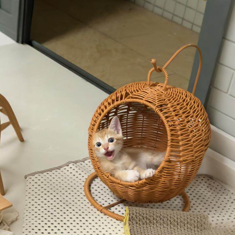 猫窝四季通用彷藤编织摇篮透气手工藤编小猫挂式吊篮吊床宠物用品,淘宝优惠券,粉丝福利购,淘宝优惠卷