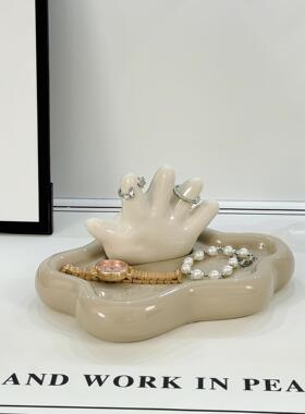 钥匙收纳玄关摆件托 托盘家居客厅乔迁入户鞋柜装饰品轻奢高级感