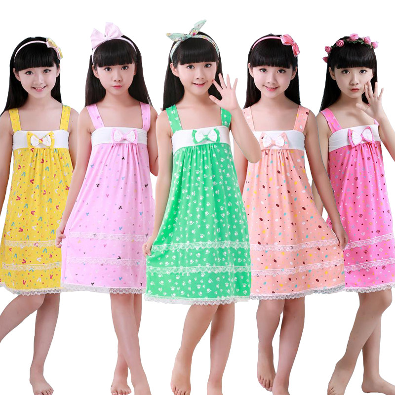 夏季儿童睡裙小女孩纯棉短袖薄款可爱公主宝宝女童睡衣卡通家居服,淘宝优惠券,粉丝福利购,淘宝优惠卷