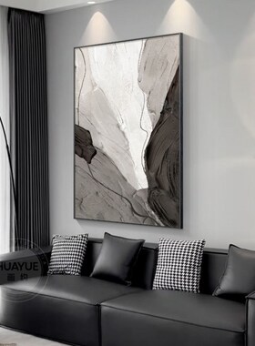 简约现代客厅装饰画黑白抽象走廊过道装饰画O高级感沙发背景墙挂