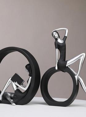 一家四口长颈鹿摆件客厅家居电视酒柜子小装饰品北欧轻奢现代创意