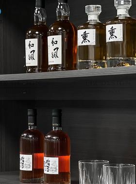 轻奢样板间酒柜摆件吧台酒架软香槟桶威士忌酒杯高脚杯陈列
