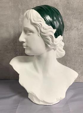 欧式砂岩人物蓝色少女艺术雕像摆件酒店会所售楼部客厅装饰品摆设