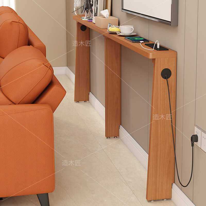 功能电动沙发后置物架缝隙靠墙落地全实木收纳架夹缝长条窄边桌子,淘宝优惠券,粉丝福利购,淘宝优惠卷