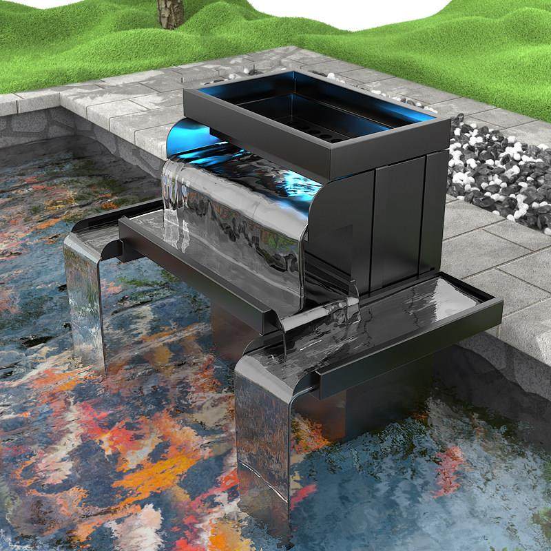 户外鱼池过滤器水循环系统不锈钢瀑布式过滤箱小型养鱼外置净水器,淘宝优惠券,粉丝福利购,淘宝优惠卷