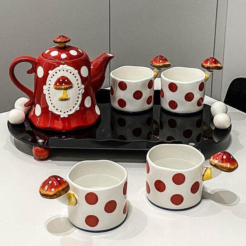 创意可爱高颜值水具套装家用待客陶瓷整套茶壶茶杯喝水杯子礼盒,淘宝优惠券,粉丝福利购,淘宝优惠卷