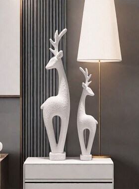 轻奢麋鹿壁龛装饰摆件高级感x客厅电视机柜子台面玄关家居乔迁礼