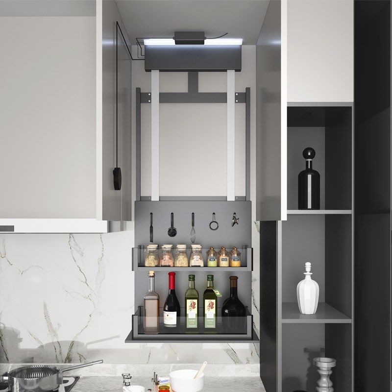厨房吊柜电动升降拉篮 智能垂直上下升降机橱柜壁柜调味收纳,淘宝优惠券,粉丝福利购,淘宝优惠卷