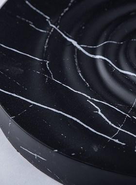 简约黑色树脂工艺品大理石纹果盘厨房餐桌收纳V盘摆件家居装饰