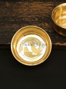 纯铜竹节茶碗一套黄铜锦鲤茶杯水杯功夫茶小杯子S全铜茶具工艺摆