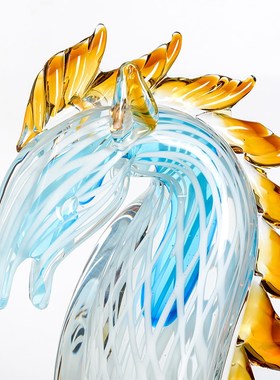 轻奢生肖马琉璃工艺品摆s件客厅酒柜玄关办公室摆设开业乔迁礼品