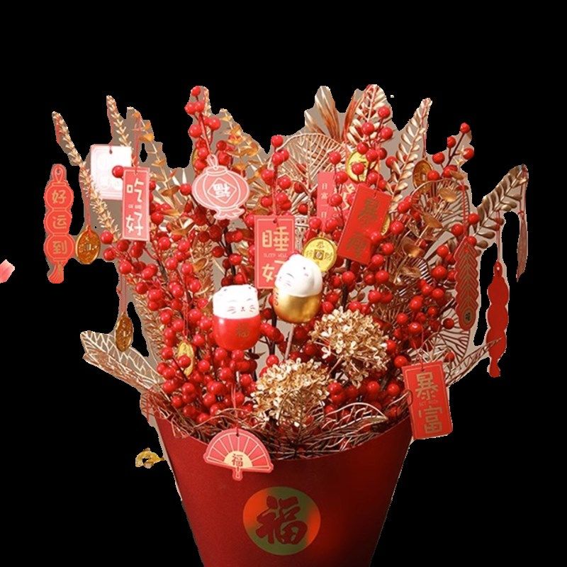 2023新年春节福桶装饰摆件财福字装饰红色喜庆乔迁婚庆div抱抱桶,淘宝优惠券,粉丝福利购,淘宝优惠卷