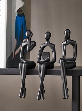 北欧抽象人物坐姿摆件轻奢家居客厅酒柜电视柜办公室桌面软装饰品