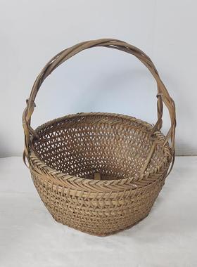 民俗老物件老旧提篮粪筐实木篮筐旧货覆古怀旧装饰农家院道具摆件