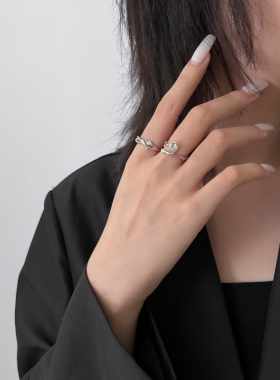 KANSAI新款荆棘玫瑰情侣戒指男女冷淡风小众P个性开口可调节潮指