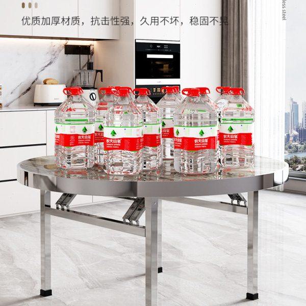 不锈钢304微晶石岩板餐桌带转盘新款可折叠现代高端餐厅商用圆形,淘宝优惠券,粉丝福利购,淘宝优惠卷
