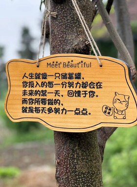 民宿美丽庭院家用住宅门口木质小院牌创意实木花园挂牌门牌定制