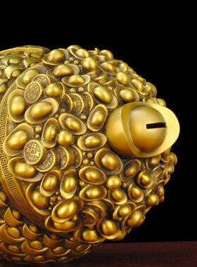 黄铜大象存钱罐大象聚宝盆摆件客厅店铺办公室招财装饰工艺品礼物