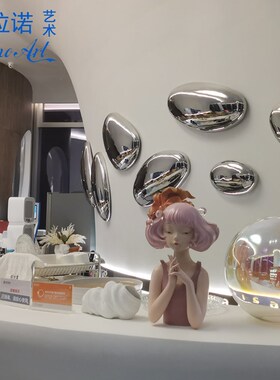 现代轻奢不锈钢壁饰装饰镜玄关客厅壁挂定制墙面背景