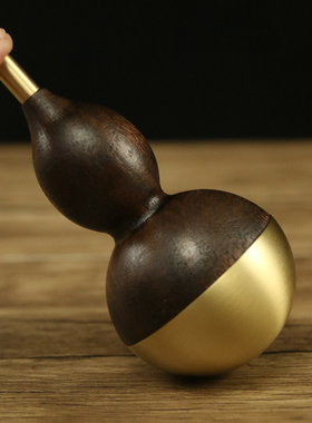 不倒翁铜葫芦摆件风水招财中式家居装饰品客厅玄关桌面摆设手把件