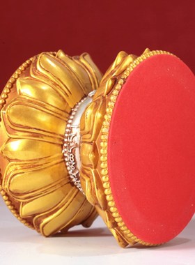 树脂释迦牟尼钵八吉祥浮雕花钵碗藏式用品佛钵菩萨摆件静心水果钵