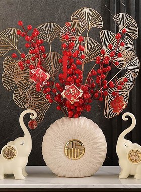 新中式发财果客厅酒柜电视柜家居玄关摆件结婚乔迁新居礼品装饰品