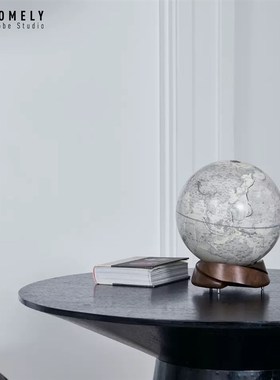 速发宏微地e球书房客厅摆件手工桌面地球仪黑胡桃木新居礼物现代
