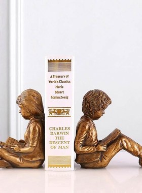 北欧书柜书房美式小摆件装饰品桌面E桌上书挡儿童书立书靠创意家