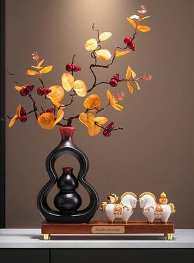 五福临门葫芦陶瓷花瓶摆件客厅玄关电视柜酒柜装饰品乔迁新居礼品