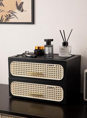 中古风入户玄关布置摆件高级感家居客厅桌面抽屉式收纳盒装饰用品