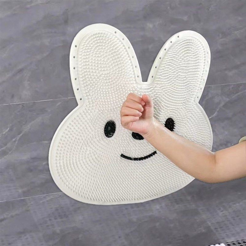兔兔硅胶按摩脚垫浴室垫子懒人搓脚神器洗脚去死皮淋浴房家用防滑,淘宝优惠券,粉丝福利购,淘宝优惠卷