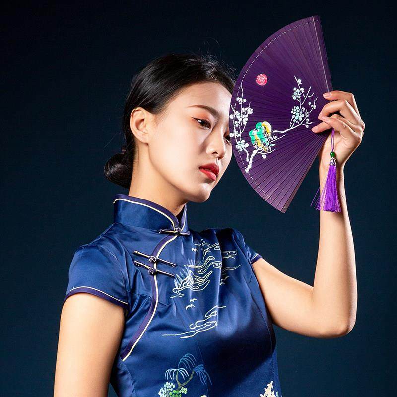 中国古风全竹扇镂空彩绘雕刻手工女式折扇日用覆古扇子工艺折叠扇,淘宝优惠券,粉丝福利购,淘宝优惠卷