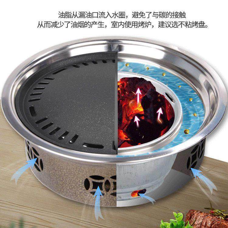 韩式烧烤炉子家用木炭烤肉炉子碳烤盘户外商用无烟炭火盆围炉煮茶,淘宝优惠券,粉丝福利购,淘宝优惠卷